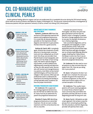 Title card for November 2018: Corneal Cross-Linking Co-management and Clinical Pearls.