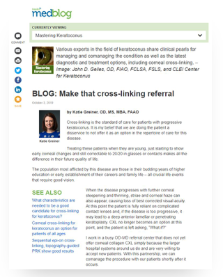 medblog: Make That Cross-Linking Referral by Katie Greiner, OD, MS, MBA, FAAO (October 2019).