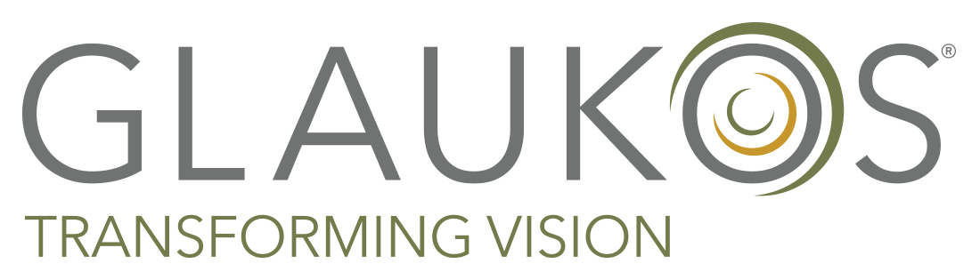 Glaukos logo that reads: Glaukos Transforming Vision.