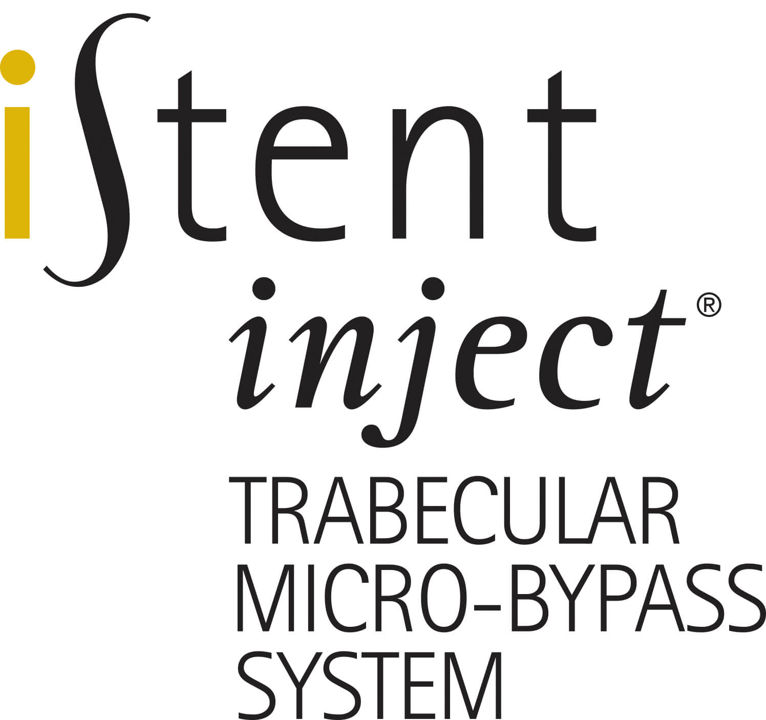 iStent inject logo that reads: iStent inject ® Trabecular Micro-Bypass System.